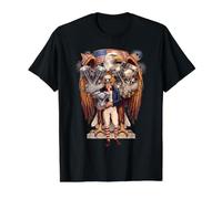 USA Patriotic Eagle Shovelhead Panhead Knucklehead Engines Value Graphic T-Shirt, Men, Black, M