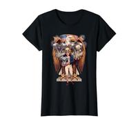USA Patriotic Eagle Shovelhead Panhead Knucklehead Engines Value Graphic T-Shirt, Women, Black, XL