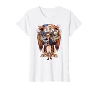 USA Patriotic Eagle Shovelhead Panhead Knucklehead Engines Value Graphic T-Shirt, Women, White, S