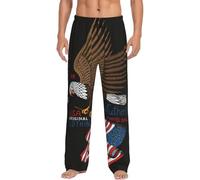 Usa Patriotic Eagle With American Flag Men'S Fun Pajama Pants With Pockets,Halloween Pajama Pants,Suitable For Wearing At Home.