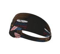 Usa Patriotic Eagle With American Flag Printing Adjustable Sports Elastic Exercise Headband-Soft, Breathable, Ideal For Football, Gym, Cycling
