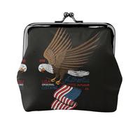 USA Patriotic Eagle with American Flag Printing Small Coin Purse, Lightweight Travel Wallet for Sightseeing Tours and Shopping Sprees