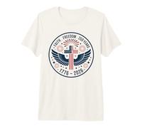USA Patriotic Faith Freedom Cross Eagle Design Premium T-Shirt