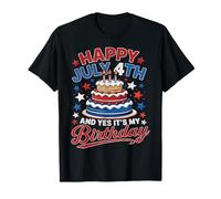USA Patriotic Happy 4th July and Yes It's My Birthday T-Shirt