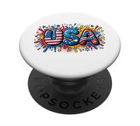 USA Patriotic Pop Art Graffiti Style American Flag Freedom PopSockets Adhesive PopGrip