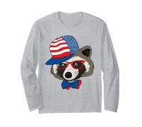 USA Patriotic Raccoon 4th Of July Independence Day Long Sleeve T-Shirt