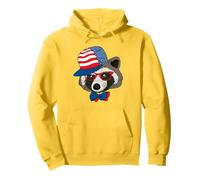 USA Patriotic Raccoon 4th Of July Independence Day Pullover Hoodie