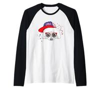 USA Patriotic Raccoon 4th Of July Independence Day Raglan Baseball Tee