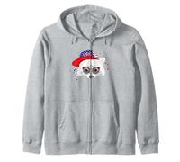 USA Patriotic Raccoon 4th Of July Independence Day Zip Hoodie