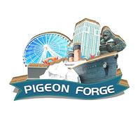 USA Pigeon Forge Magnet Fridge Magnet Wooden 3D Landmarks Travel Collectible Souvenirs Decoration Handmade