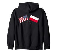 USA Poland Crossed Flags American Polish Friendship Zip Hoodie