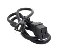 USA Power Cord US Canada 3Prong Nema 5-15P 3Pin Male to IEC320 C19 Left Angle Female Socket Power Adapter Cable 1 pcs
