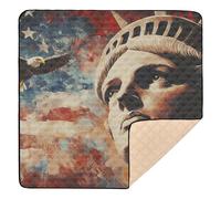USA Presidents Day American Flag_3 Large Sturdy Baby Playmat for Indoor Outdoor Cozy Breathable Infant Play Mat for Baby Toddler Infant, 50'' x 50''