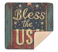 USA Presidents Day Bless The USA_1 Large Sturdy Baby Playmat for Indoor Outdoor Portable Baby Crawling Mat for Babies Infants Toddlers, 50'' x 50''