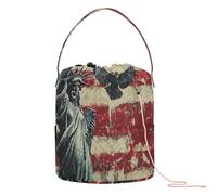 Usa Presidents Day Flag & Lady Liberty Crochet Storage Crochet Hook Storage with Holes Needle Storage for Knitting Needle Crochet Accessory