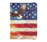 Usa Presidents Day Flag & Lady Liberty Leather Passport and Vaccine Card Holder Combo Travel Documents Organizer Protector Passport Holder Combo with Vaccine Card Slot for Women and Men