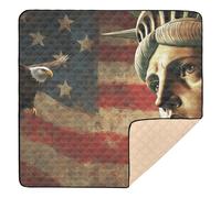 USA Presidents Day Lady Liberty American Flag_3 Cute Foldable Baby Gym & Activity Mat for Floor Comfortable Activity Entertainment Mat for Baby Kids Toddlers Infants, 50'' x 50''