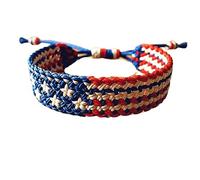 USA Pride Woven Bracelet, Wear Your American Spirit! Handcrafted Red, White & Blue Patriotic Wristband, Aatriotic Bracelet, American Flag (D)