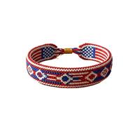USA Pride Woven Bracelet, Wear Your American Spirit! Handcrafted Red, White & Blue Patriotic Wristband, Aatriotic Bracelet, American Flag (C)