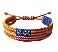 Usa Pride Woven Bracelet,Wear Your American Spirit,Red White And Blue Bracelets, Patriotic Bracelets,American Flag,Handcrafted Aatriotic Bracelet (Style B)