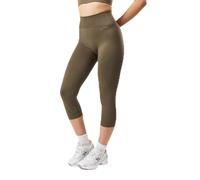 USA Pro Womens Seamless Capri Cropped Leggings Warm Ash 10