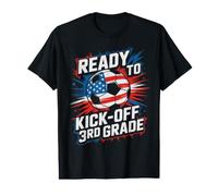 USA Ready KICk Off 3rd Grade Soccer Teacher Happy Patriotic Value Graphic T-Shirt