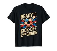 USA Ready to KICK Off 2ND Grade Soccer First Day America Value Graphic T-Shirt, Men, Black, S