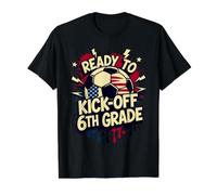 USA Ready to KICK Off 6TH Grade Soccer First Day America Value Graphic T-Shirt, Men, Black, XL