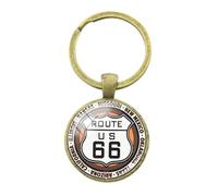 USA Route 66 Route Signs Keychains Fashion Trendy Key Chains Keyrings Metal Pendant For Car Keys Best Friend Jewelry