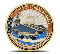 USA Sailor Military Coins Tribute USS Theodore Roosevelt Challenge Coin (Golden)