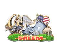 USA Salem Magnet Fridge Magnet Wooden 3D Landmarks Travel Collectible Souvenirs Decoration Handmade2