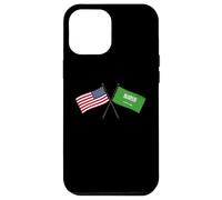 USA Saudi Arabia Crossed Flags American Saudi Arabian Jersey Case for iPhone 12 Pro Max