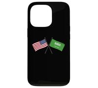 USA Saudi Arabia Crossed Flags American Saudi Arabian Jersey Case for iPhone 13 Pro