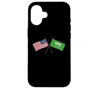 USA Saudi Arabia Crossed Flags American Saudi Arabian Jersey Case for iPhone 16