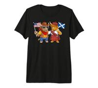 USA Scotland Flag Proud Scottish American Roots Premium T-Shirt