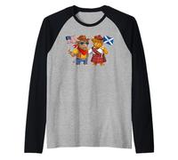 USA Scotland Flag Proud Scottish American Roots Raglan Baseball Tee