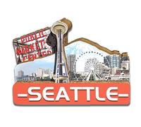 USA Seattle Magnet Fridge Magnet Wooden 3D Landmarks Travel Collectible Souvenirs Decoration Handmade