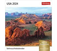 USA Sehnsuchtskalender 2024. Wöchentlich Postkarten in einem Kalender. Foto-Kalender mit typisch amerikanischen Motiven. Tischkalender mit Postkarten ... Postkarten (Sehnsuchtskalender von Harenberg)