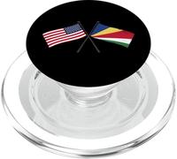 USA Seychelles Crossed Flags American Seychellois Roots PopSockets PopGrip for MagSafe