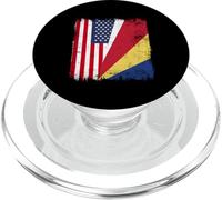 USA Seychelles Half Flag American Seychellois Pride PopSockets PopGrip for MagSafe
