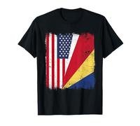 USA Seychelles Half Flag American Seychellois Pride T-Shirt