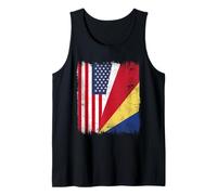 USA Seychelles Half Flag American Seychellois Pride Tank Top