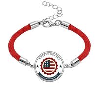 USA Shied Independent Day America Lucky Red String Bracelet Rope Bracelet Handmade