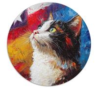 USA Shorthair Puzzle 1000 Pieces Jigsaw Round Jigsaws Adults Kids Puzzles Puzzling Colourful Unique Creative Adult Games Home Decoration 1000pcs (67.5x67.5cm)