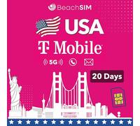 USA SIM Card 20 Days | T-Mobile Network - Unlimited 5G Data, Calls and SMS | Easy Reacharge | No Roaming Fees