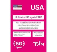 USA SIM Card for Travel to the USA. PrePaid. T-Mobile network with Unlimited Data, Calls and Texts. Upgraded 5G SIM Card! (21 Day)
