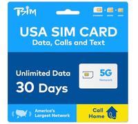 USA SIM Card Valid for 30 Days | Call Home for Free | T-Mobile Network with Unlimited High Speed Data on 5G/4G/LTE | Unlimited Local Calls & Texts to UK + USA (including Hawaii) Number | 5G SIM Card!