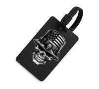 USA-Soldiers-Skull Luggage Tag for Suitcase Cute ID Tags Travel Baggage Identifier Labels Black-Style