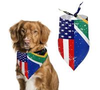 USA South African Flag Dog Bandanas,Adjustable Neck Pet Scarf for Small to Large Pets,Stylish And Comfortable Accessories for Dogs & Cats
