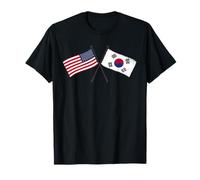 USA South Korea Crossed Flags American South Korean Jersey T-Shirt